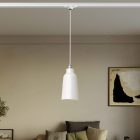 Suspended lamp Bottiglia with shade and rail adapter