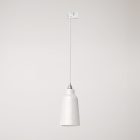 Suspended lamp Bottiglia with shade and rail adapter