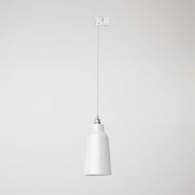 Suspended lamp Bottiglia with shade and rail adapter