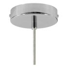 Suspended lamp with textile cable, glass ceramic lampshade and metal details - Made in Italy - Bulb included