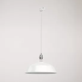 Ceramic pendant lamp for rail, with Harbour lampshade