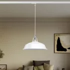 Ceramic pendant lamp for rail, with Harbour lampshade