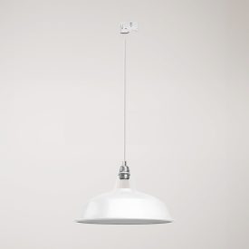 Ceramic pendant lamp for rail, with Harbour lampshade