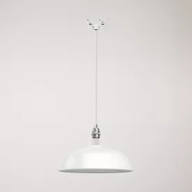 Ceramic pendant lamp for rail, with Harbour lampshade