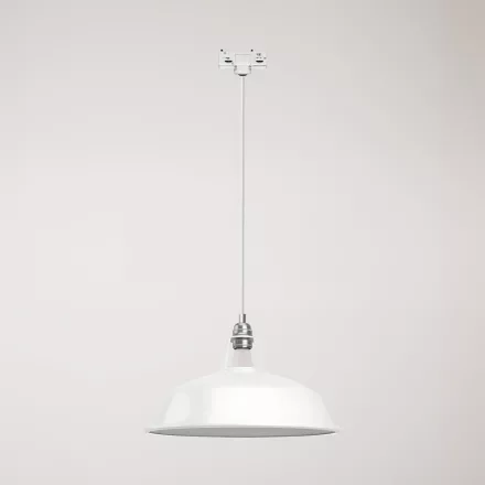 Ceramic pendant lamp for rail, with Harbour lampshade