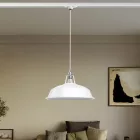 Ceramic pendant lamp for rail, with Harbour lampshade