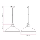 Ceramic pendant lamp for rail, with Harbour lampshade