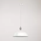 Ceramic pendant lamp for rail, with Harbour lampshade