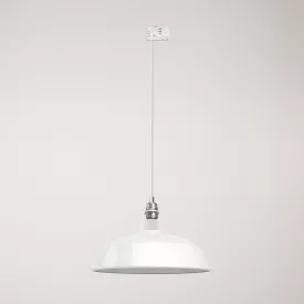 Ceramic pendant lamp for rail, with Harbour lampshade