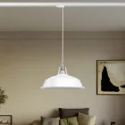 Ceramic pendant lamp for rail, with Harbour lampshade