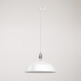 Ceramic pendant lamp for rail, with Harbour lampshade