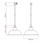 Bistrot pendant lamp with rail bracket