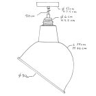 Suspended lamp with textile cable, Broadway lampshade and metal details - Made in Italy - Bulb included