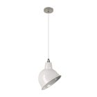 Suspended lamp with textile cable, Broadway lampshade and metal details - Made in Italy - Bulb included