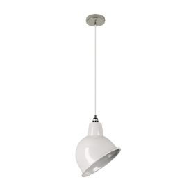   Suspended lamp with textile cable, Broadway lampshade and metal details - Made in Italy - Bulb included