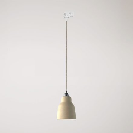 Suspended lamp with Vaso shade and rail adapter
