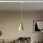 Suspended lamp with Vaso shade and rail adapter