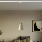 Suspended lamp with Vaso shade and rail adapter