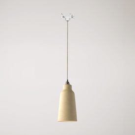 Suspended lamp Bottiglia with shade and rail adapter