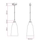 Suspended lamp Bottiglia with shade and rail adapter