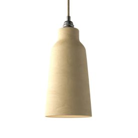   Suspended lamp with textile cable, glass ceramic lampshade and metal details - Made in Italy - Bulb included