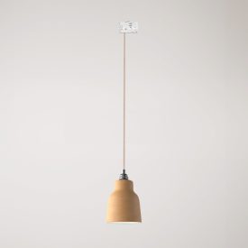 Suspended lamp with Vaso shade and rail adapter