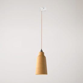 Suspended lamp Bottiglia with shade and rail adapter
