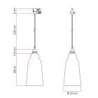 Suspended lamp Bottiglia with shade and rail adapter