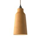 Suspended lamp with textile cable, glass ceramic lampshade and metal details - Made in Italy - Bulb included