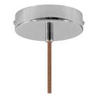 Suspended lamp with textile cable, glass ceramic lampshade and metal details - Made in Italy - Bulb included