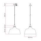 Coppa pendant lamp with shade and rail adapter