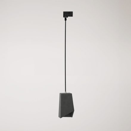 Suspended lamp for rails, Prisma concrete lampshade