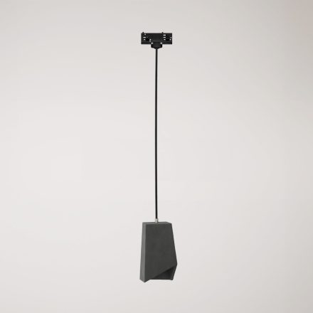 Suspended lamp for rails, Prisma concrete lampshade