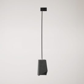 Suspended lamp for rails, Prisma concrete lampshade