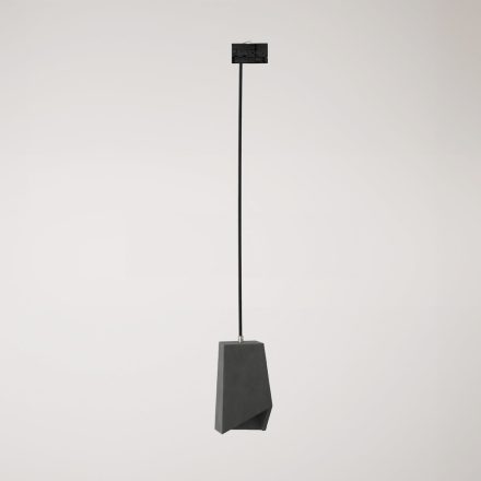 Suspended lamp for rails, Prisma concrete lampshade