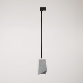 Suspended lamp for rails, Prisma concrete lampshade