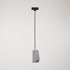 Suspended lamp for rails, Prisma concrete lampshade