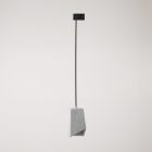 Suspended lamp for rails, Prisma concrete lampshade