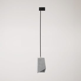 Suspended lamp for rails, Prisma concrete lampshade