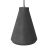 Suspended lamp with textile cable, funnel-shaped cement lampshade and metal details - Made in Italy - Bulb included