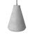 Suspended lamp with textile cable, funnel-shaped cement lampshade and metal details - Made in Italy - Bulb included