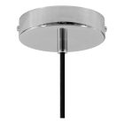 Suspended lamp with textile cable, funnel-shaped cement lampshade and metal details - Made in Italy - Bulb included