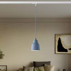 Suspended lamp with Vaso shade and rail adapter