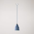 Suspended lamp with Vaso shade and rail adapter
