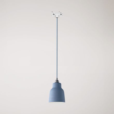 Suspended lamp with Vaso shade and rail adapter