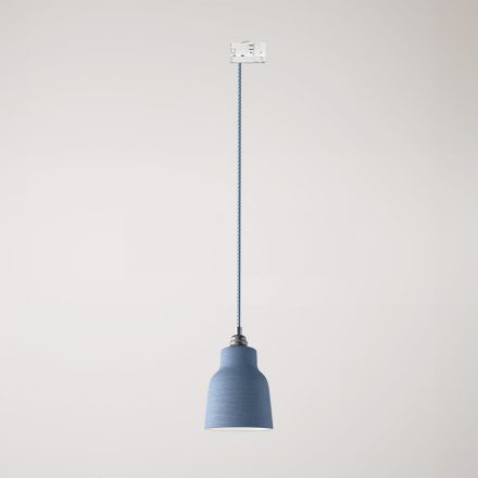 Suspended lamp with Vaso shade and rail adapter