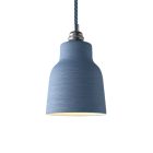 Suspended lamp with textile cable, ceramic lampshade and metal details - Made in Italy - Bulb included