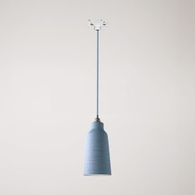 Suspended lamp Bottiglia with shade and rail adapter