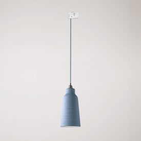 Suspended lamp Bottiglia with shade and rail adapter
