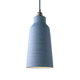   Suspended lamp with textile cable, glass ceramic lampshade and metal details - Made in Italy - Bulb included